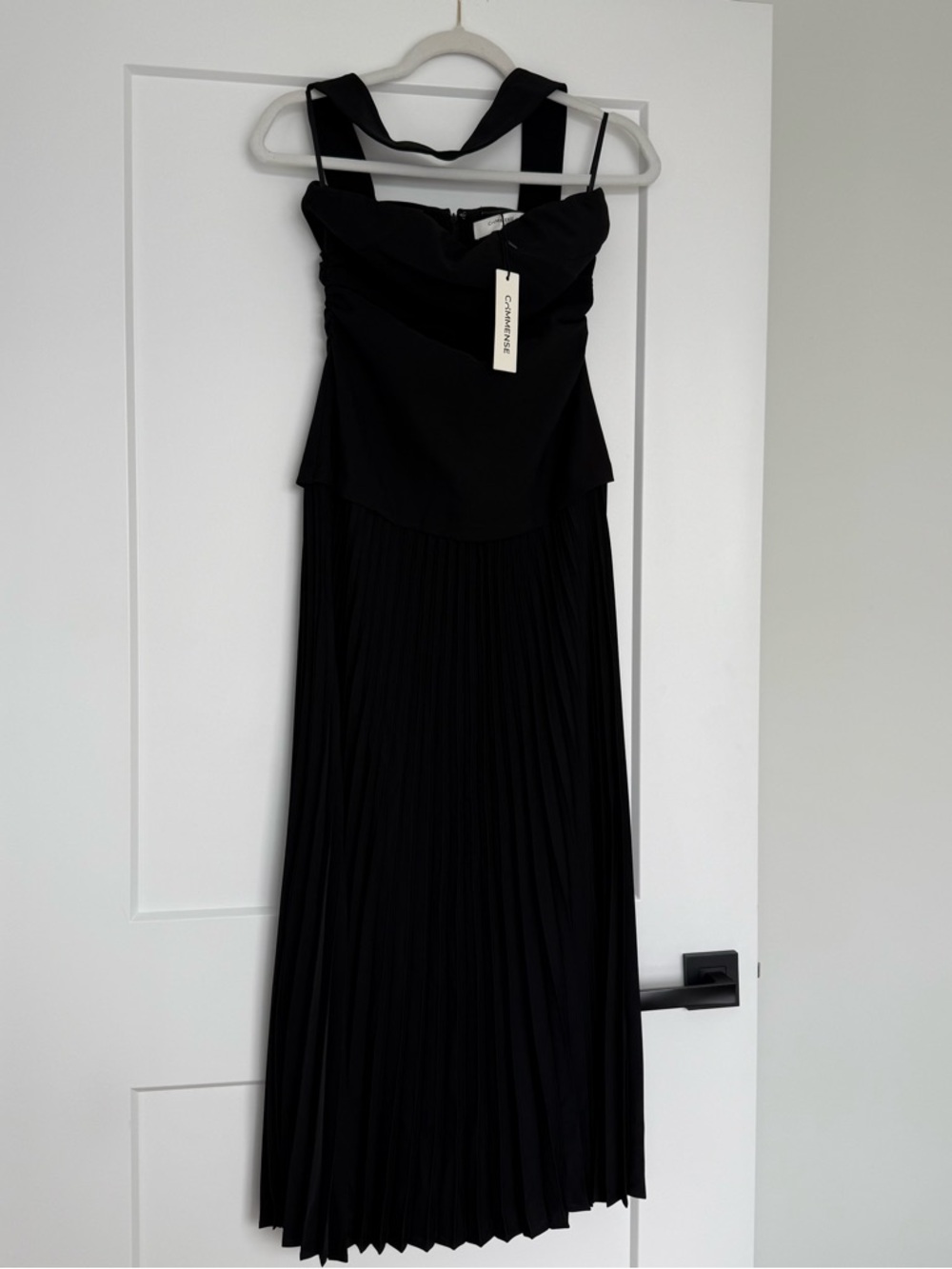 Commense Black Pleated Maxi Skirt with Structured Waist - Picture 5 of 5